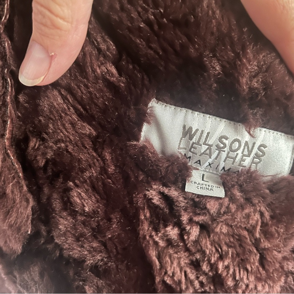 Wilsons Leather Brown Teddy Jacket Classic Design - Picture 3 of 5
